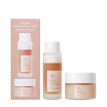 Dr.Ceuracle by leegeehaam Vegan Kombucha Tea Beginning Set - Korean Skincare Starter Kit, Essence (50 ml / 1.69 fl oz) and Gel Cream (30g / 1.05 oz)